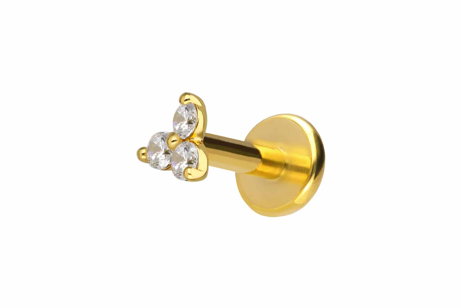 Titanium labret with internal thread + 925 silver attachment MOISSANITE FLOWER