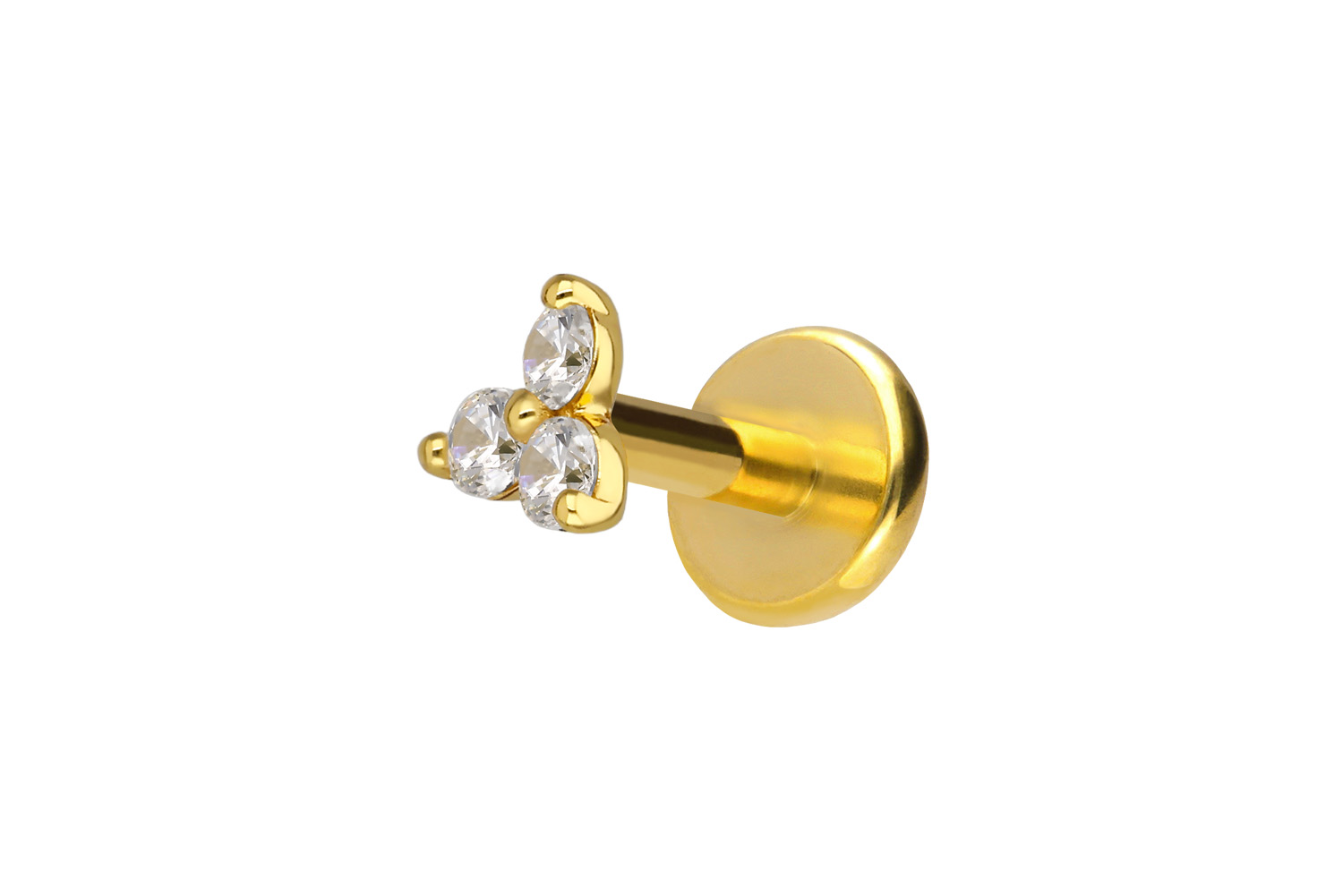 Titanium labret with internal thread + 925 silver attachment MOISSANITE FLOWER