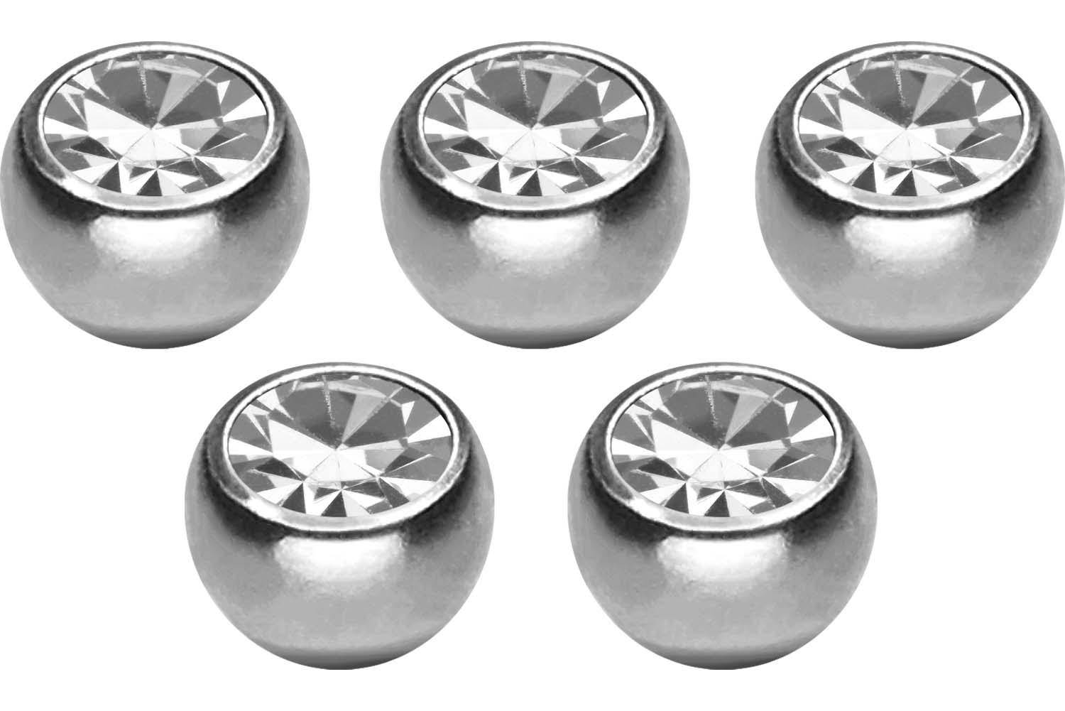 SET Titanium screw-in ball CRYSTAL SET Titanium screw-in ball CRYSTAL