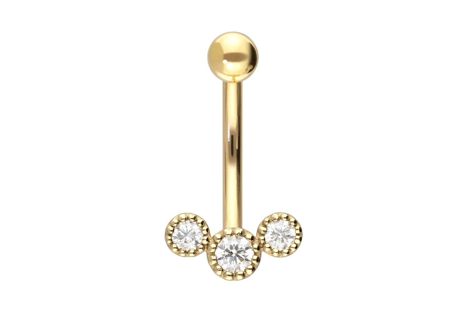 18 Karat Gold Bananabell 3 EINGEFASSTE MOISSANITE