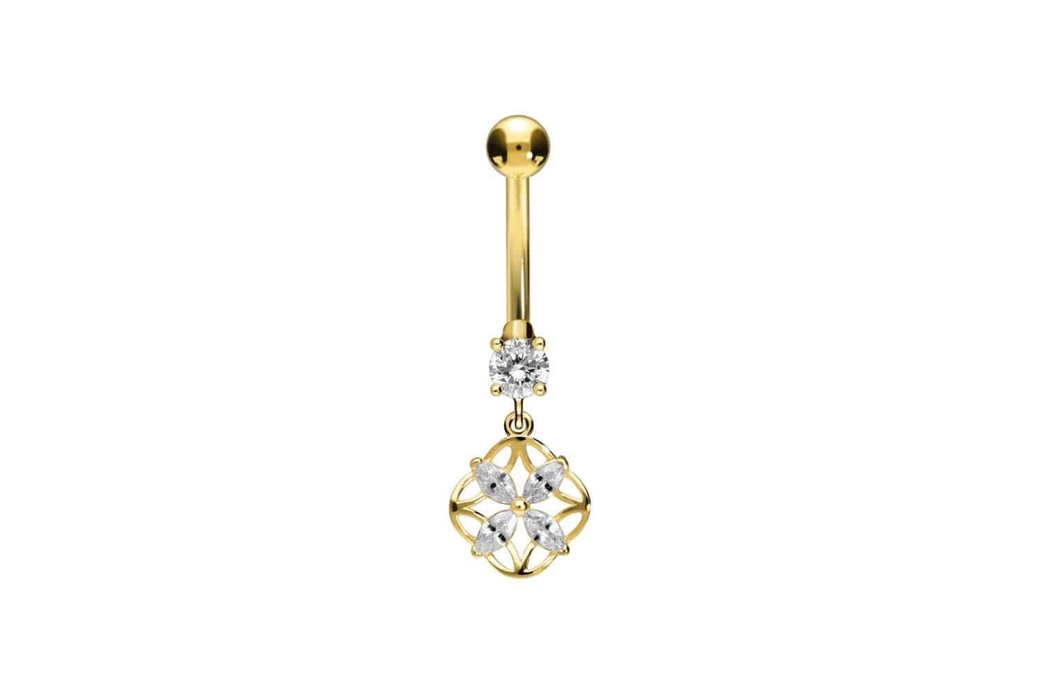18 carat gold bananabell CRYSTAL FLOWER