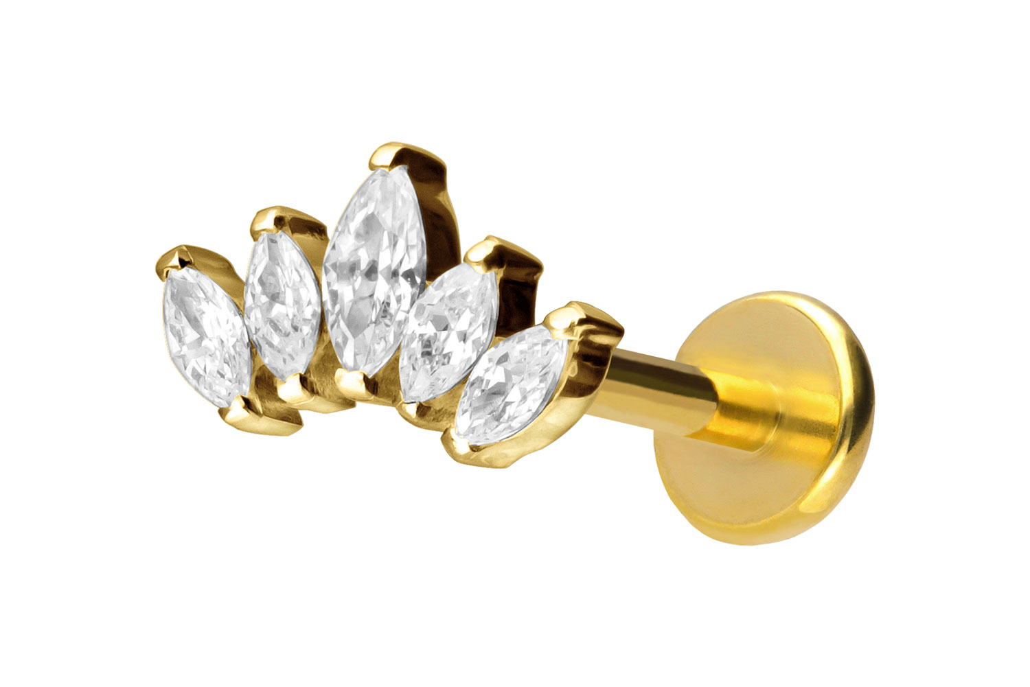 Titanium labret with push fit LOTUS BLOSSOM