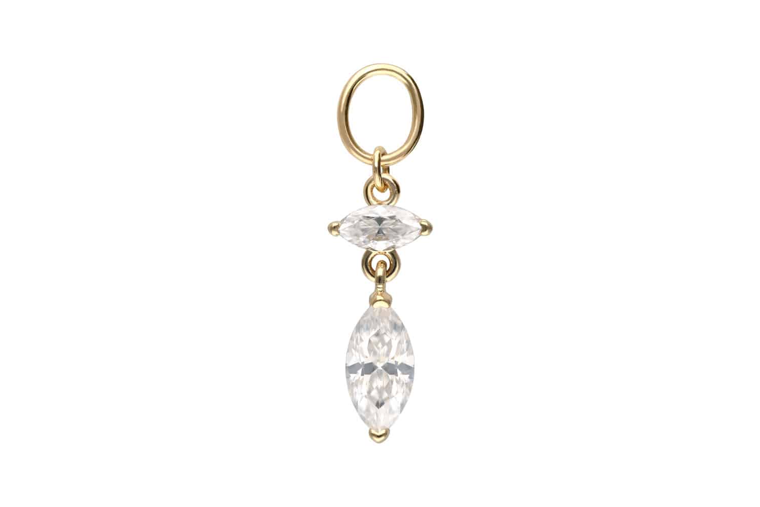 18 carat gold pendant for clickers 2 SET MOISSANITE DROPS 18 carat gold pendant for clickers 2 SET MOISSANITE DROPS