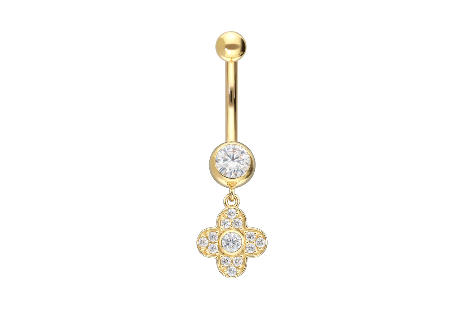 18 Karat Gold Bananabell MOISSANITE CLOVER LEAF