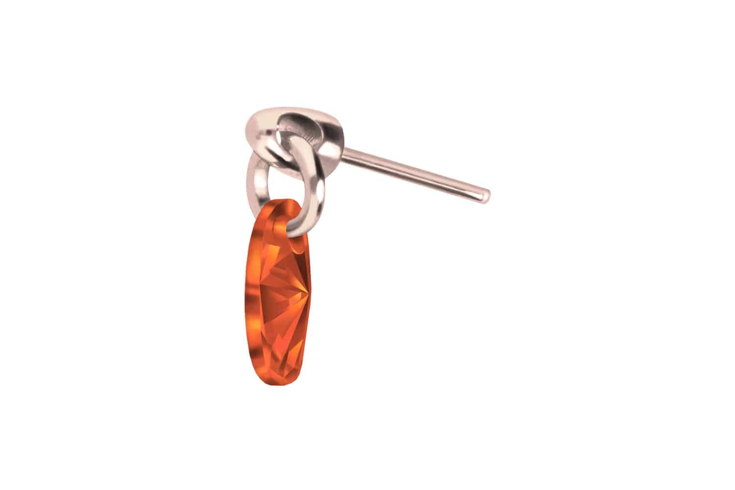 Titanium attachment with push pin CRYSTAL OVAL