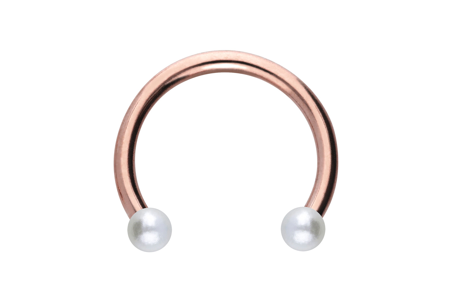 Titanium circular barbell SYNTHETIC PEARLS
