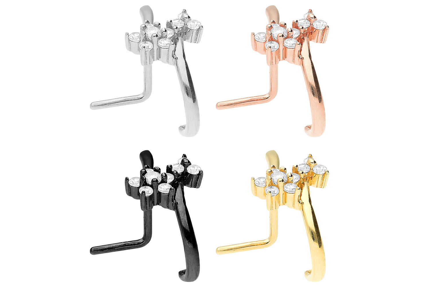 Chirurgenstahl Nasenstecker KRISTALLBLUME ++SALE++