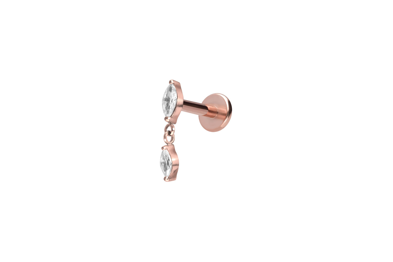 PIERCINGLINE Piercing Stecker Titan Labret mit Innengewinde 2 KRISTALLTROPFEN - Bild 11 von 37