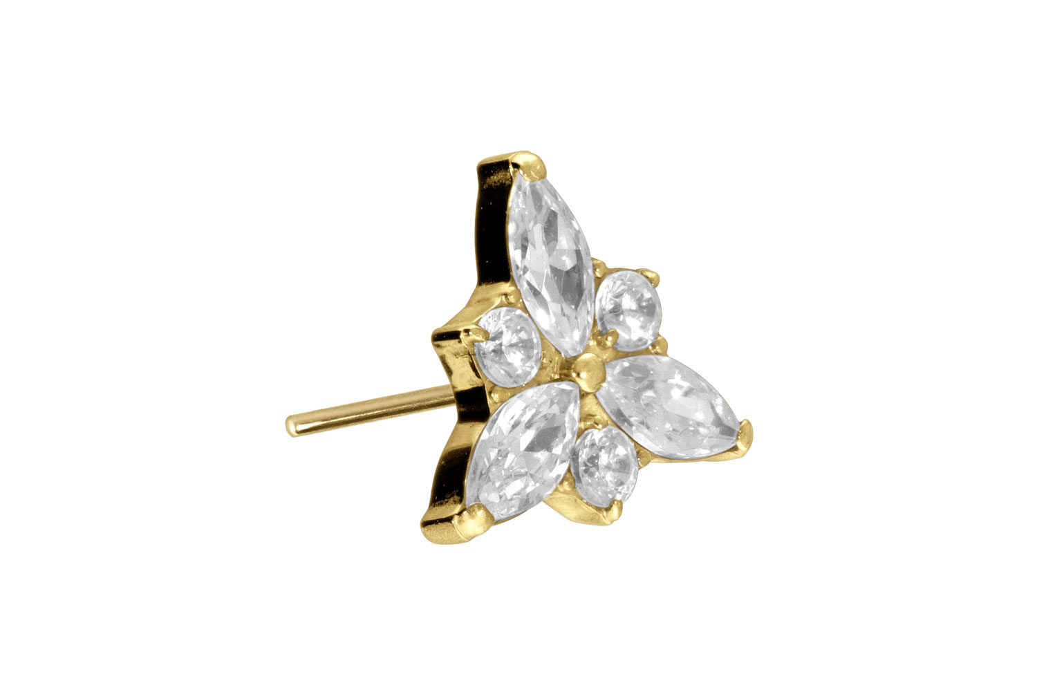 Titanium attachment with push pin CRYSTAL BLOSSOM