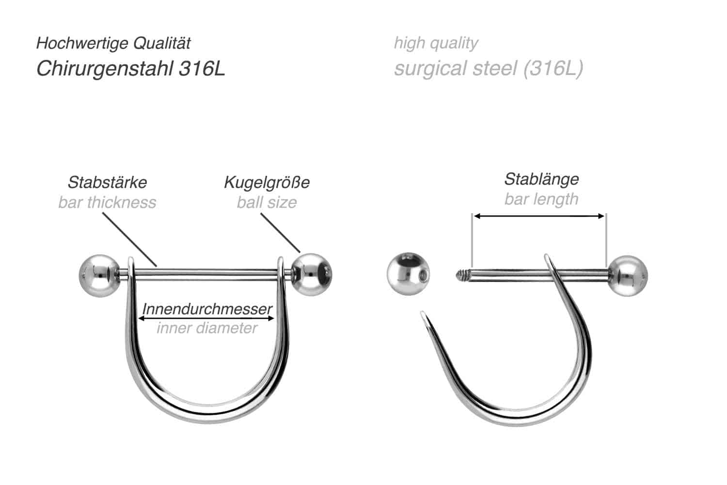 Surgical steel breast bow