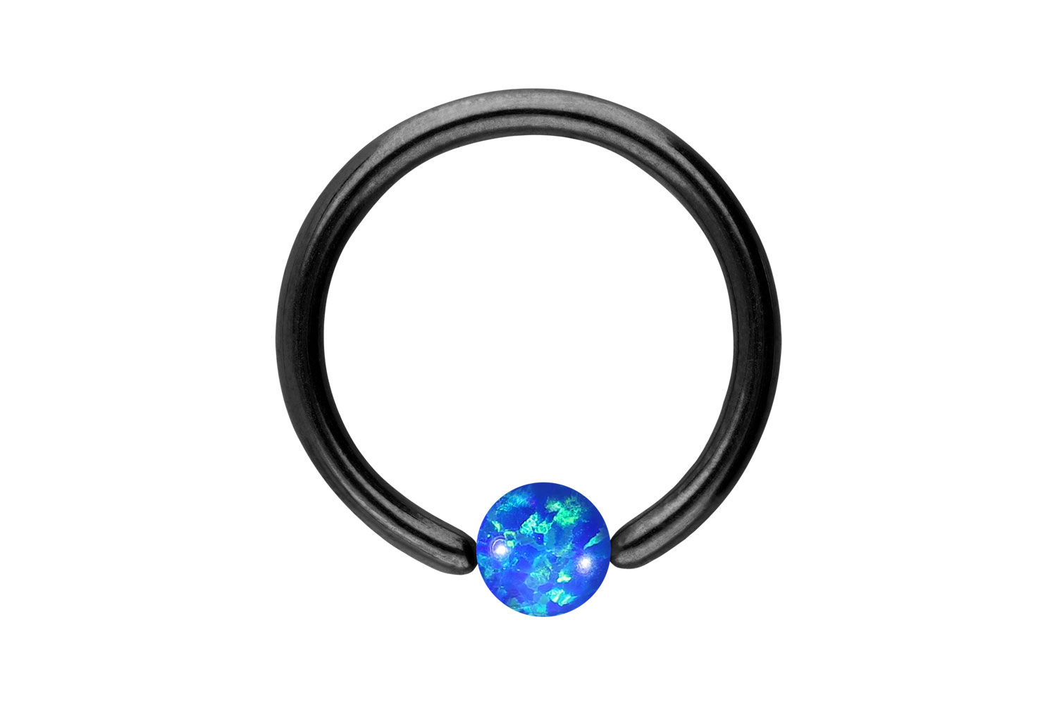 Chirurgenstahl Klemmkugelring SYNTHETISCHER OPAL