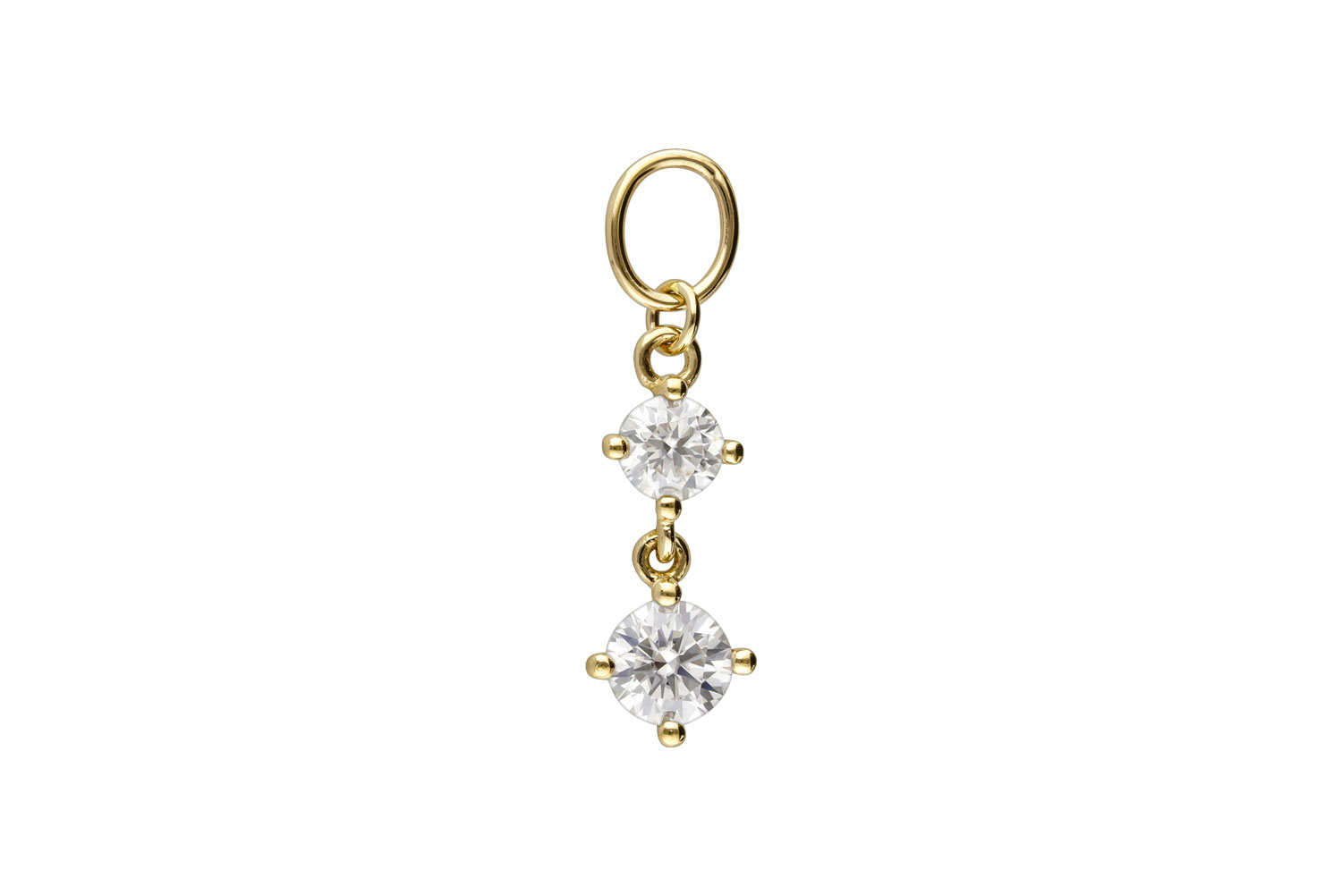 18 Karat Gold Anhänger für Clicker 2 EINGEFASSTE MOISSANITE