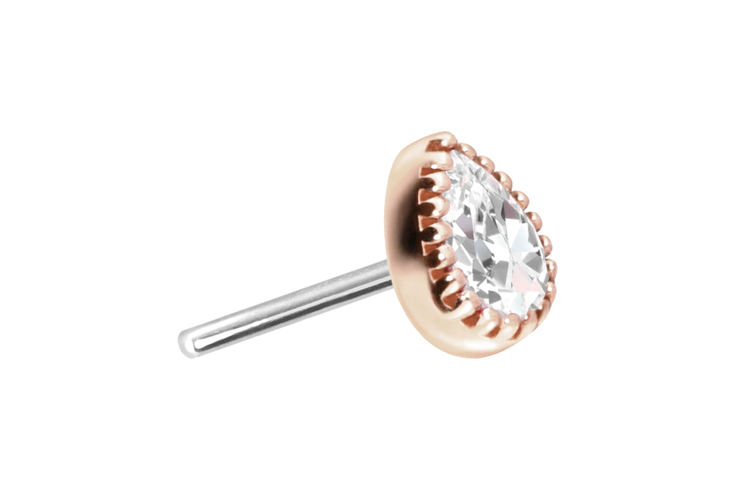 14 carat gold attachment with titanium push pin MOISSANITE DROP