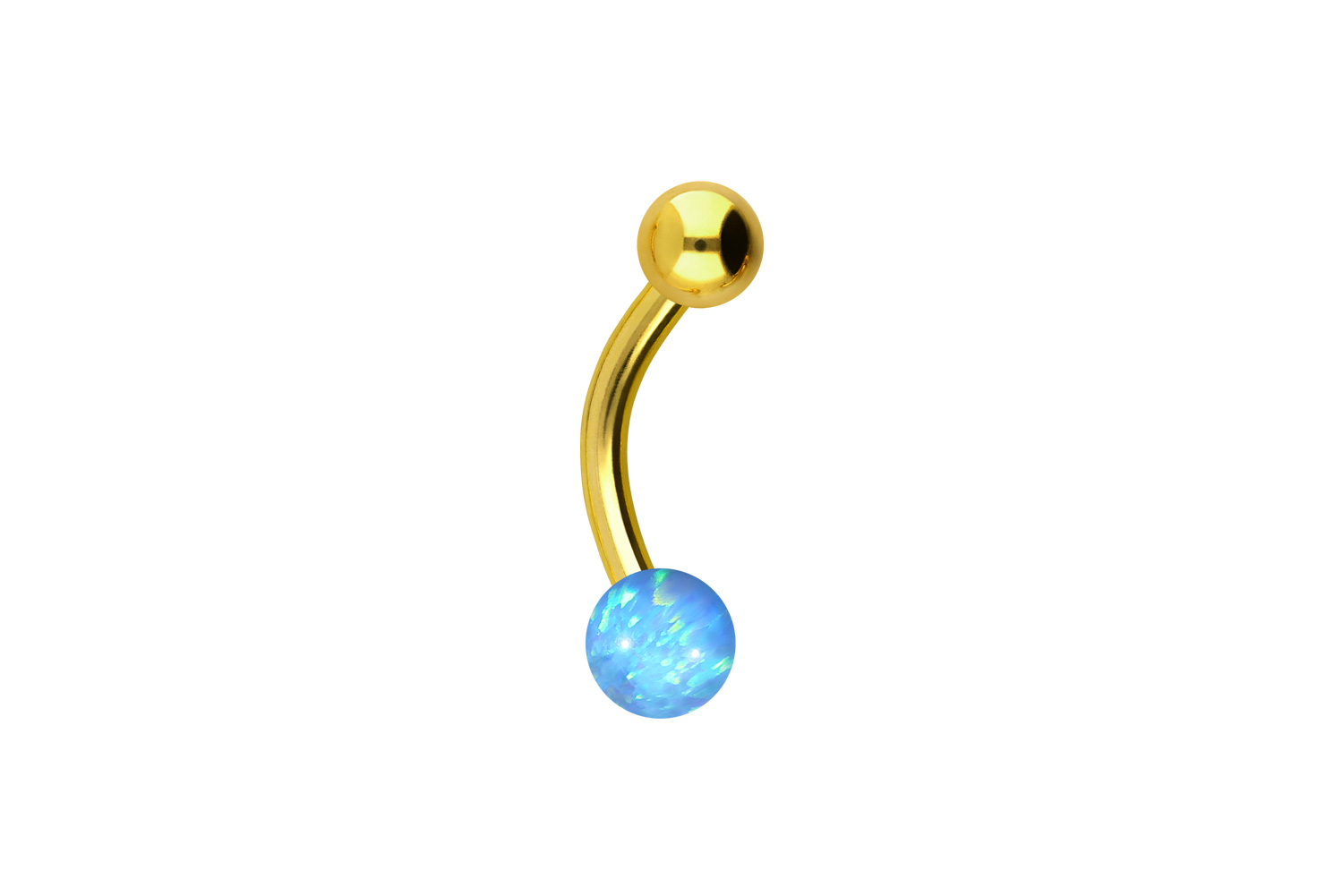 Chirurgenstahl Mini Bananabell SYNTHETISCHER OPAL + CHIRURGENSTAHL-KUGEL