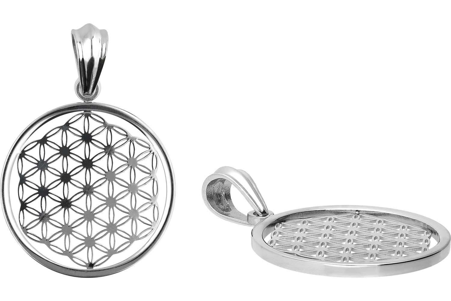 Surgical steel pendant FLOWER OF LIFE