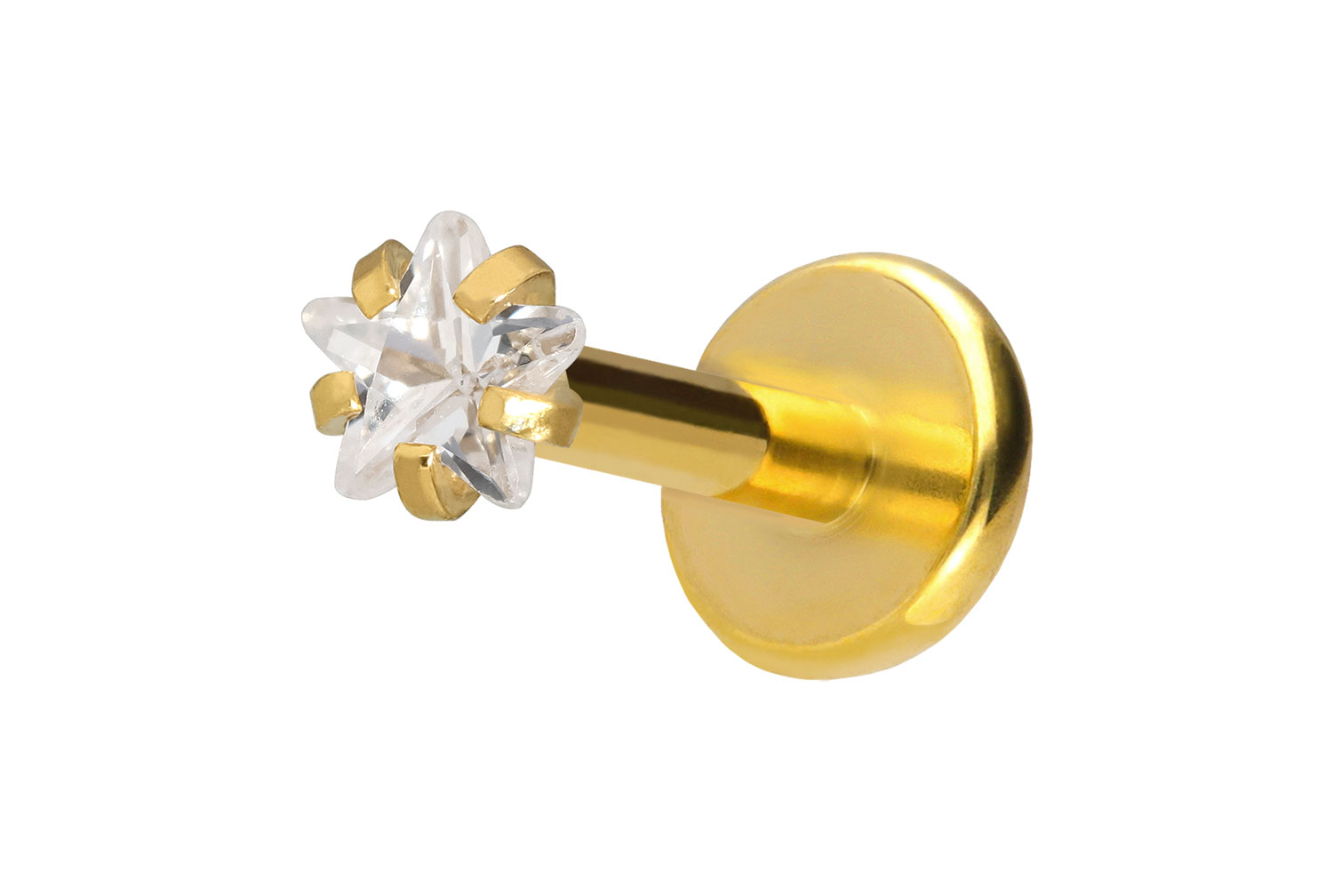 Titanium labret with push fit CRYSTAL STAR