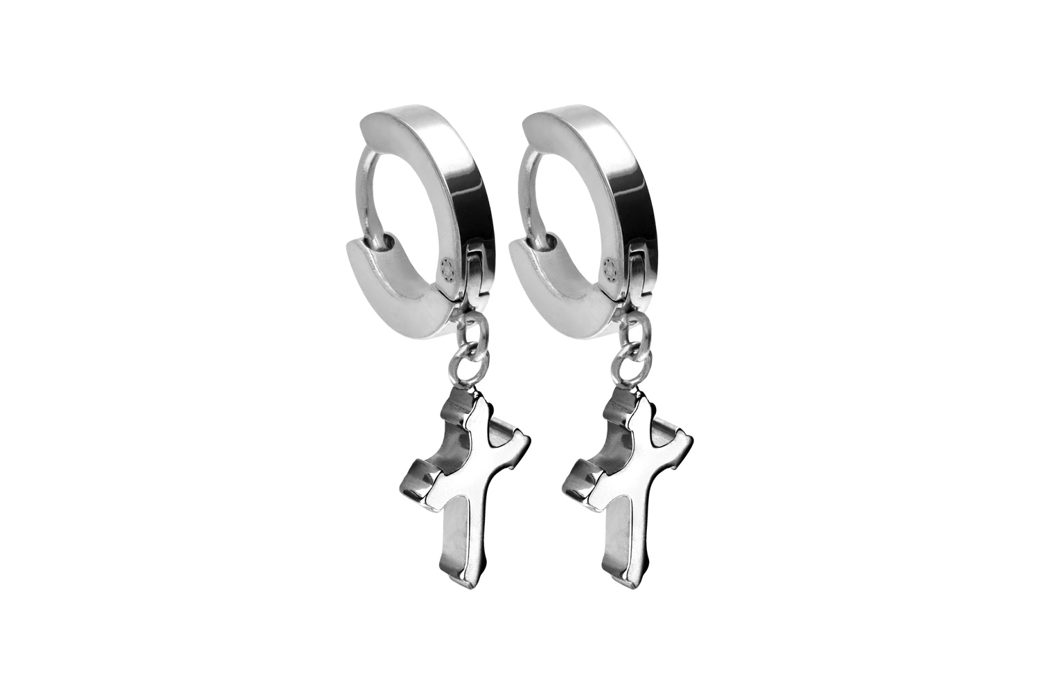 Surgical steel creoles MOVEABLE CROSS