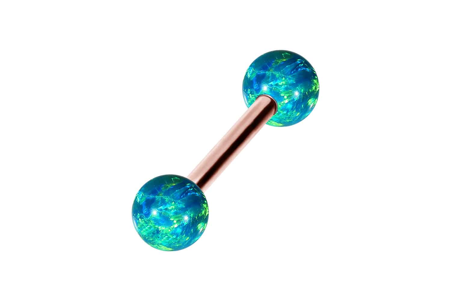 Surgical steel barbell SYNTHETIC OPALS