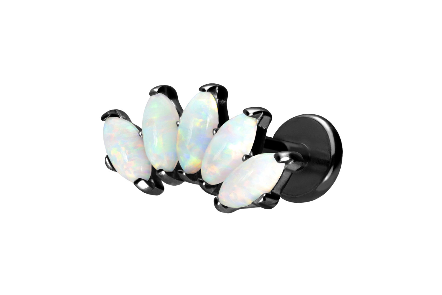 Titanium labret with push fit ARCH + SYNTHETIC OPALS