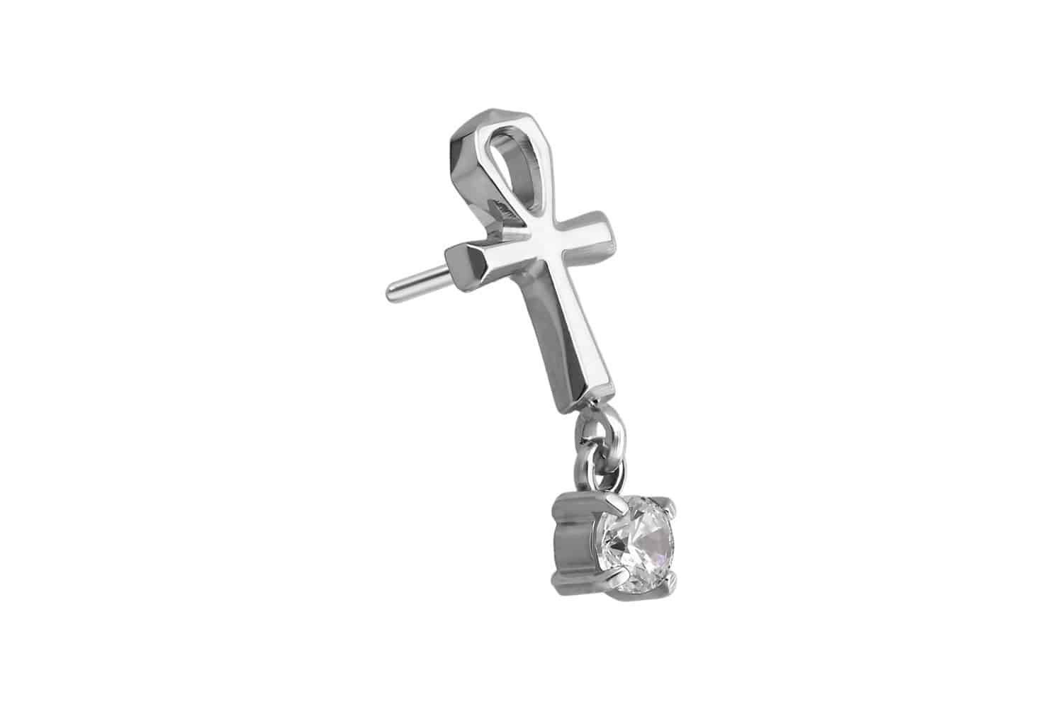 Titanium attachment with push pin ANKH + CRYSTAL