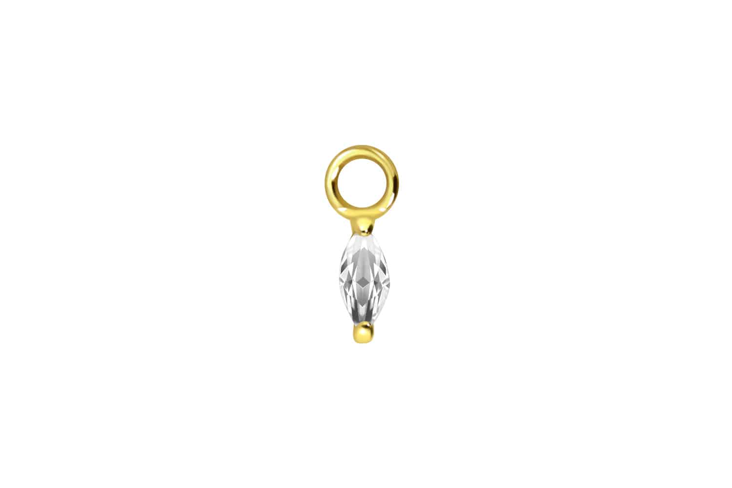 Surgical steel pendant for clickers SETTED CRSTAL DROP