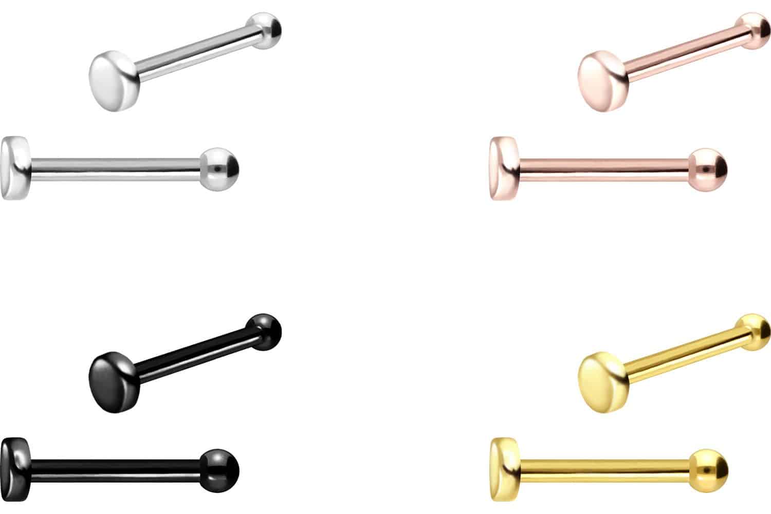 Surgical steel nose stud pin PLATE