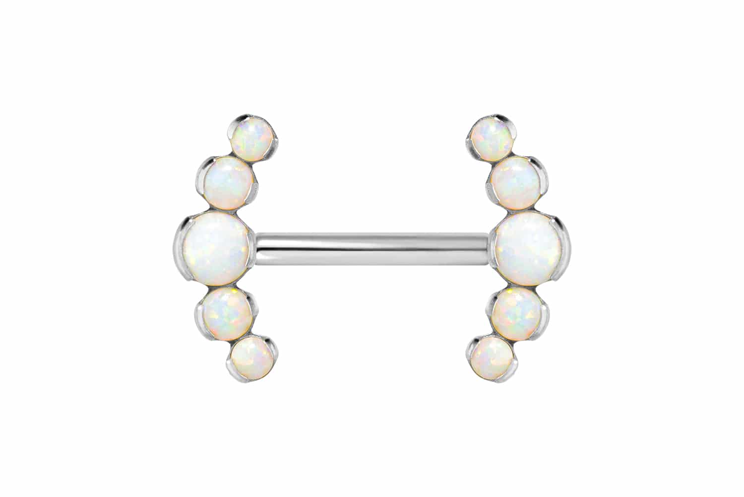 Titanium barbell with push fit 5 SYNTHETIC OPALS