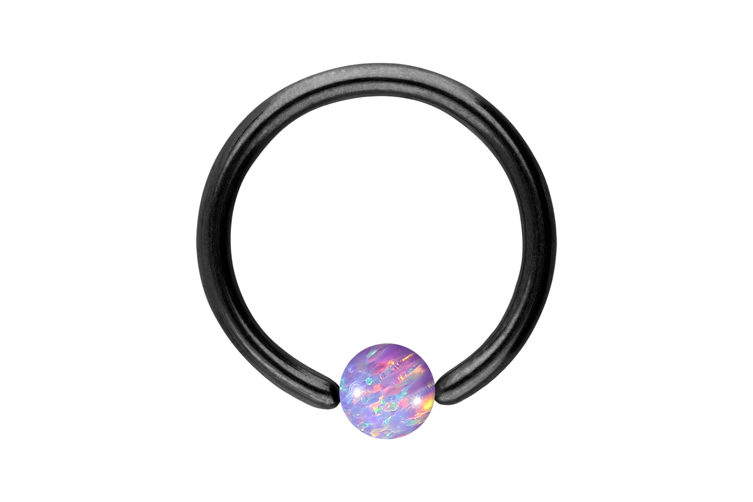 Titanium ball closure ring SYNTHETIC OPAL