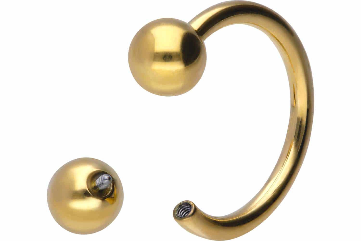 Titanium circular barbell with internal thread