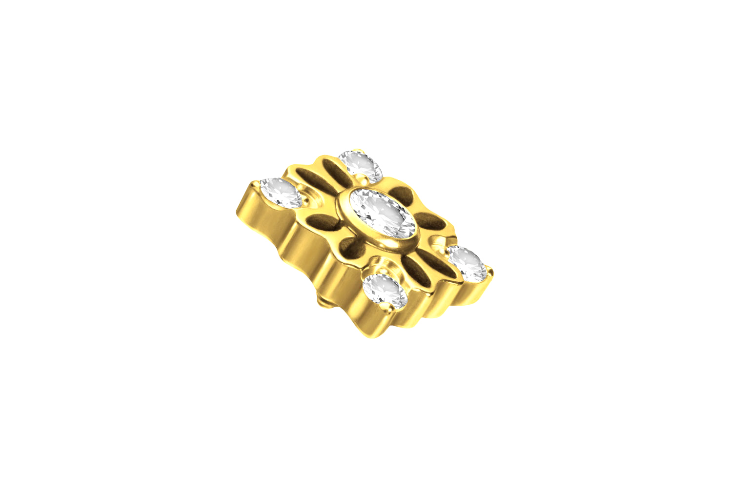 Titanium screw-in attachment with external thread CRYSTAL FLOWER ++SALE++