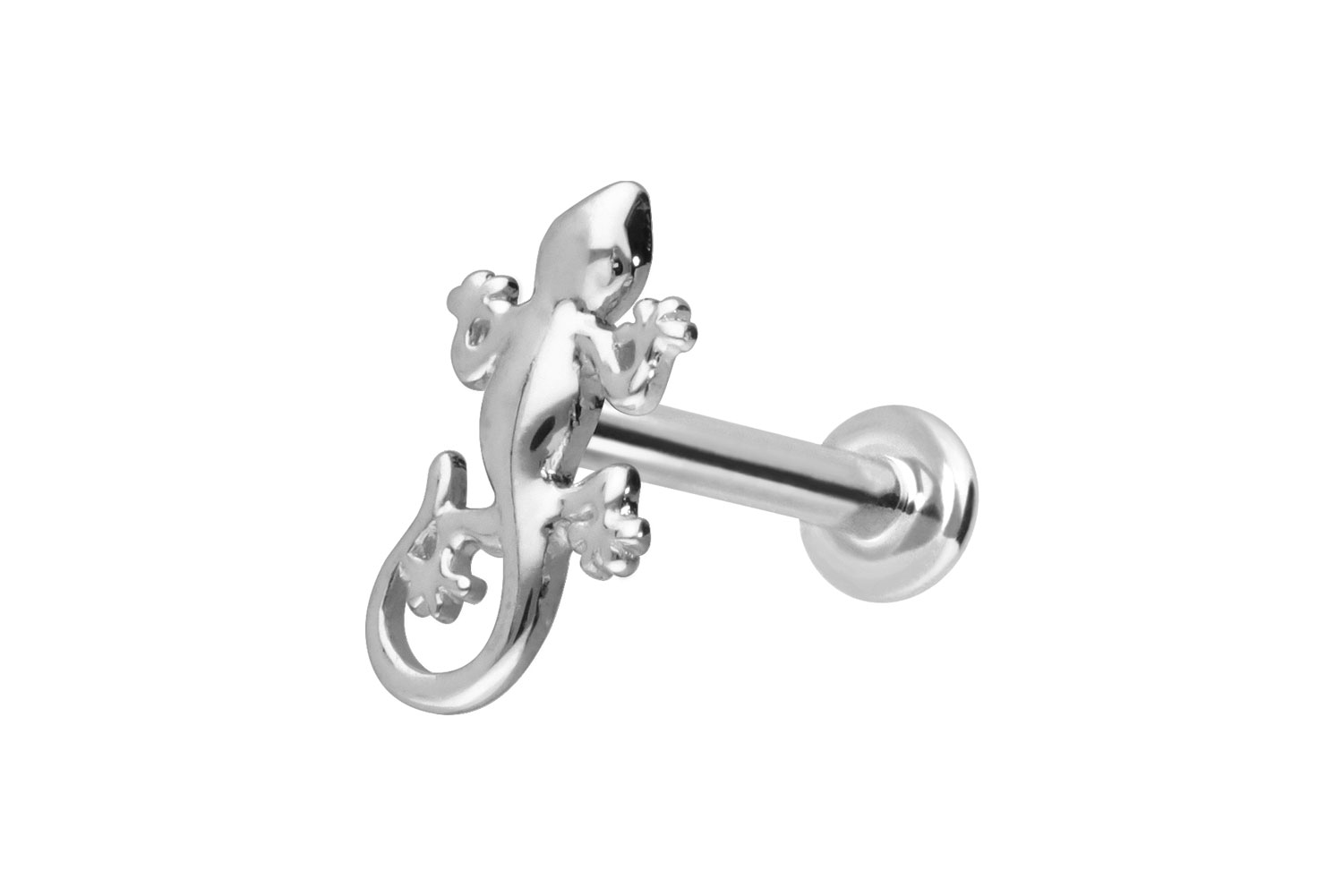 14 carat labret with internal thread GECKO
