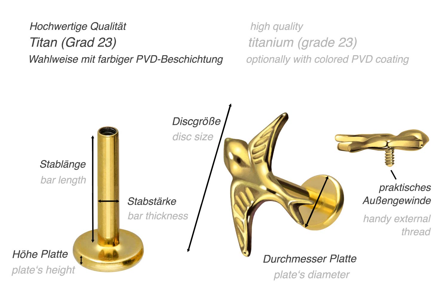 Titan Labret mit Innengewinde SCHWALBE