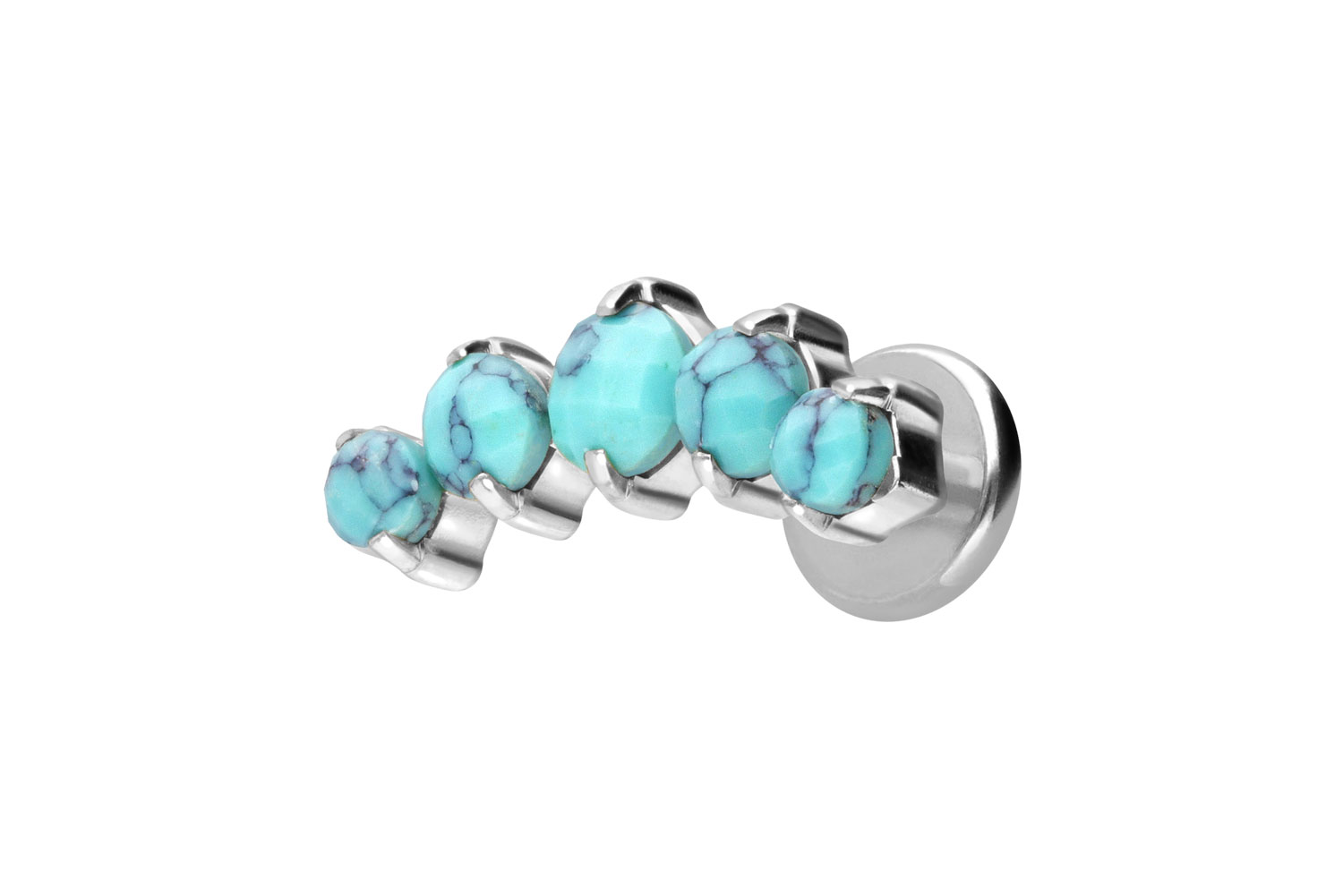 Titanium labret with internal thread 5 SYNTHETIC TURQUOISES
