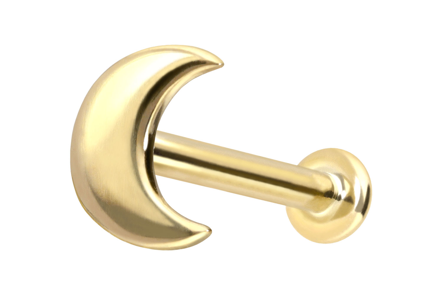 14 Karat Gold Labret mit Push Fit MOND 14 Karat Gold Labret mit Push Fit MOND