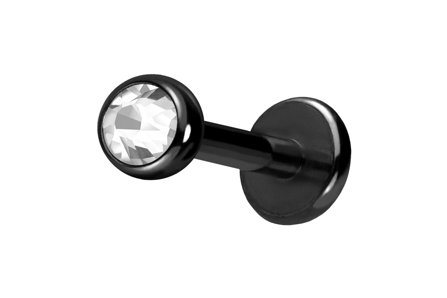 Titan Labret mit Push Fit KRISTALL