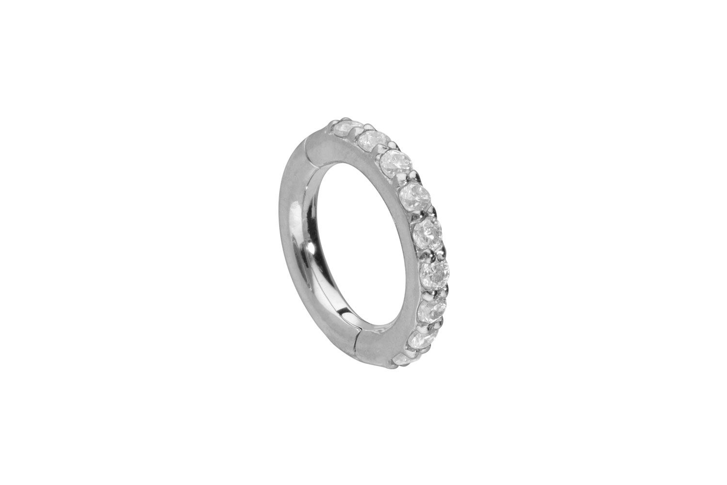 14/18 carat gold segment ring clicker SET MOISSANITES