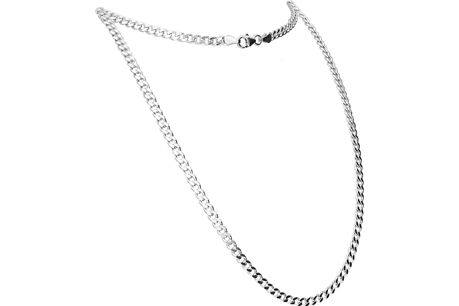 925 silver curb chain rhodium-plated