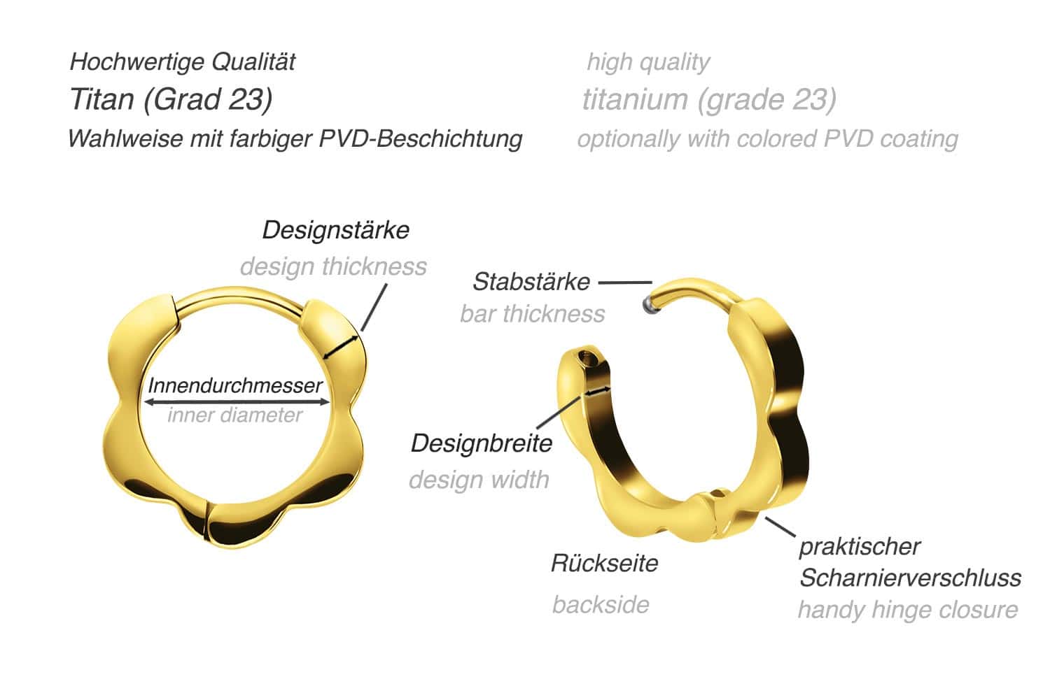 Titan Ohrclicker Creolen BLUMENFORM