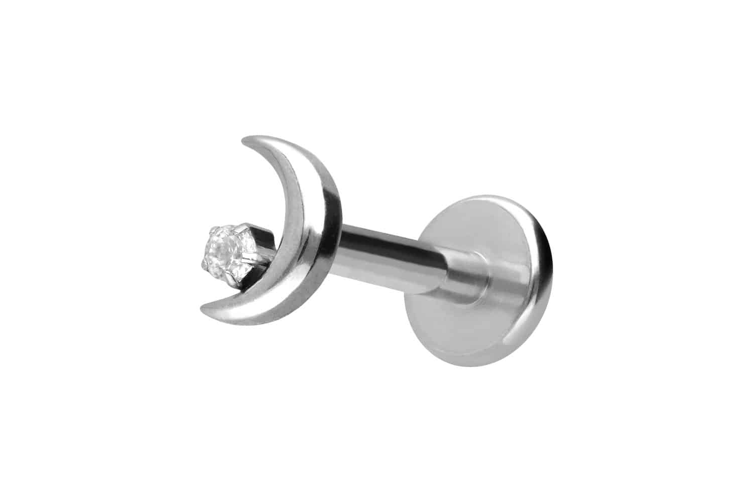 PIERCINGLINE Piercing Stecker Titan Labret mit Push Fit MOND + KRISTALL - Bild 13 von 52