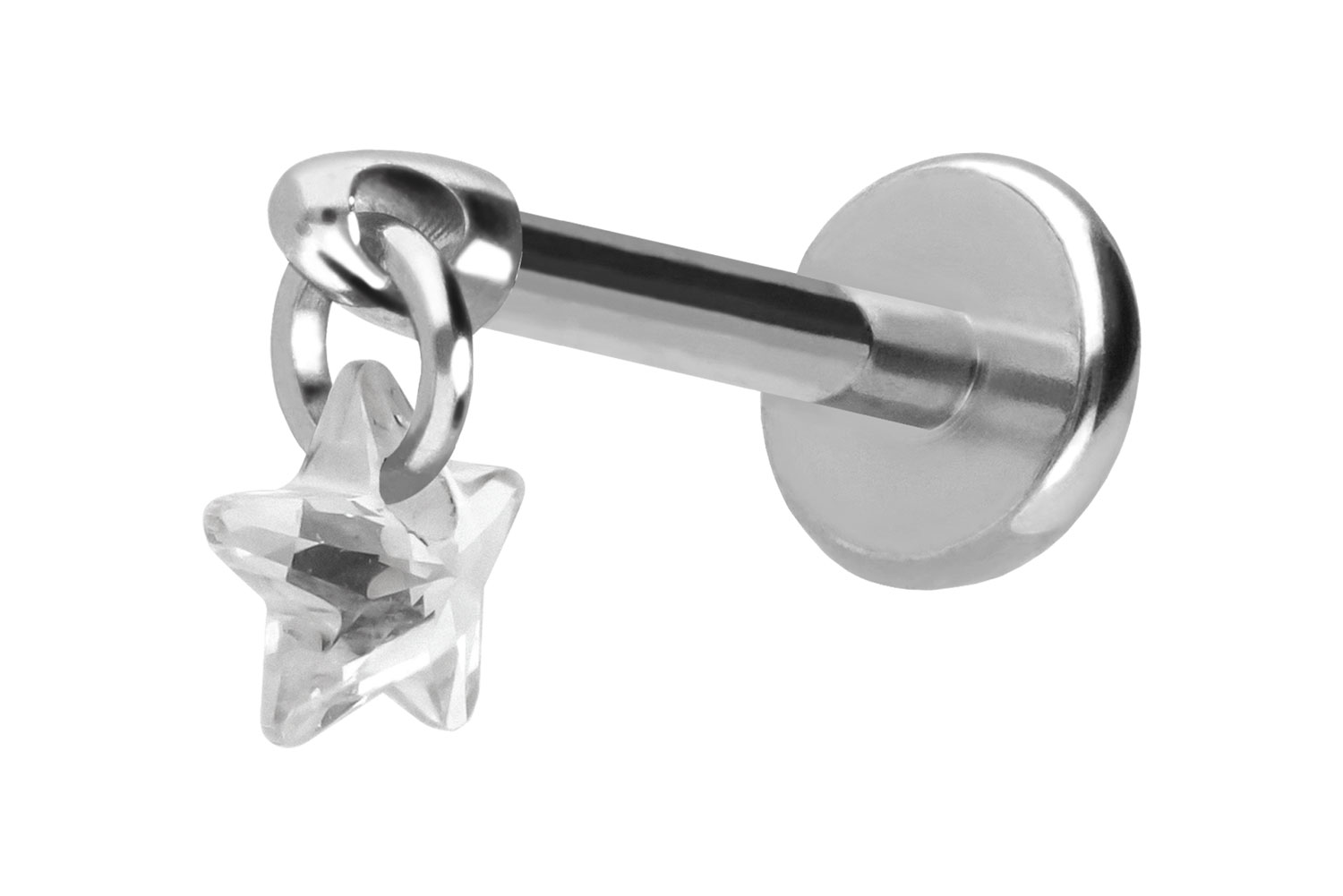Titan Labret mit Push Fit KRISTALLSTERN