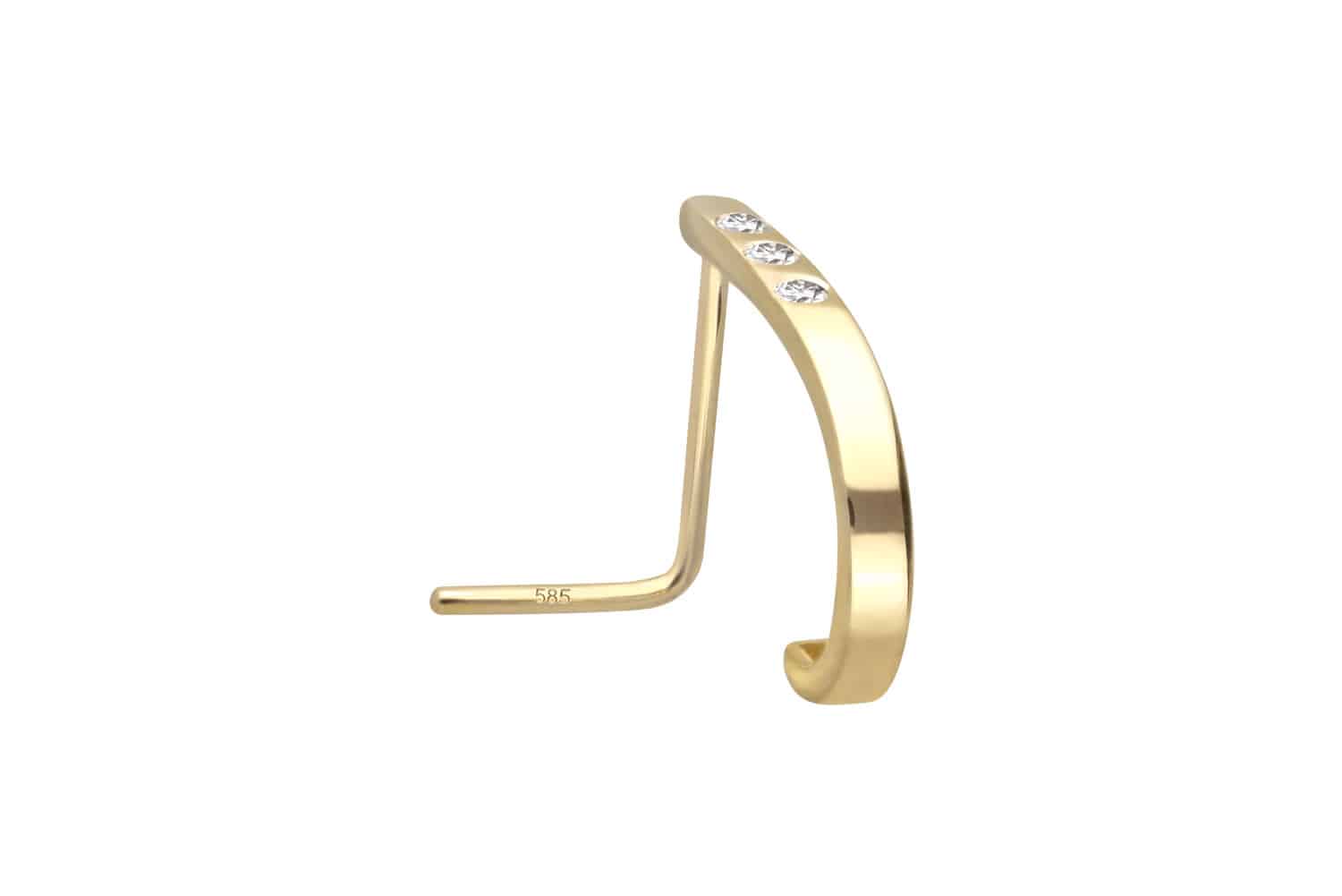 14/18 Karat Gold Nasenstecker 3 MOISSANITE