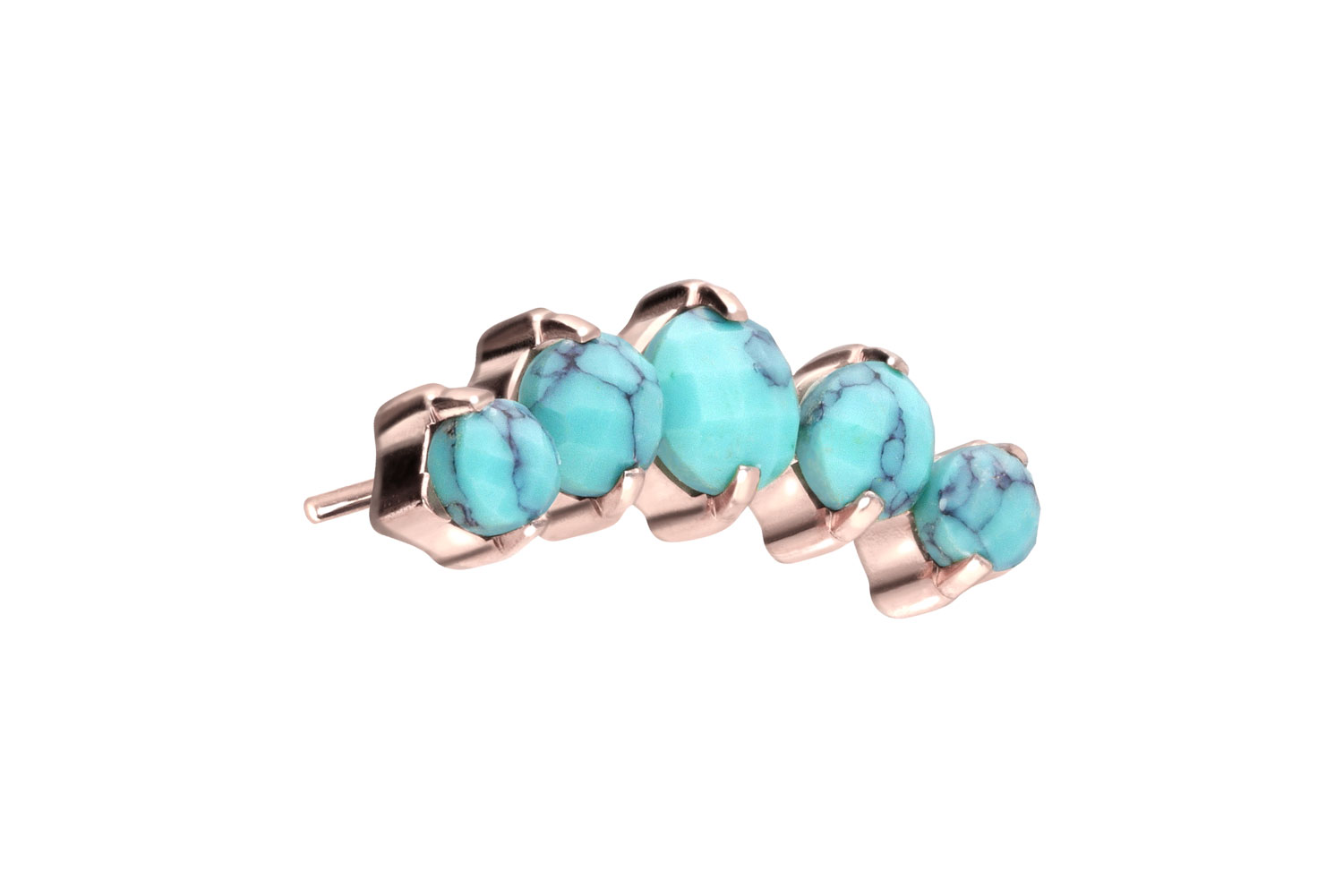 Titanium attachment with push pin 5 SYNTHETIC TURQUOISES