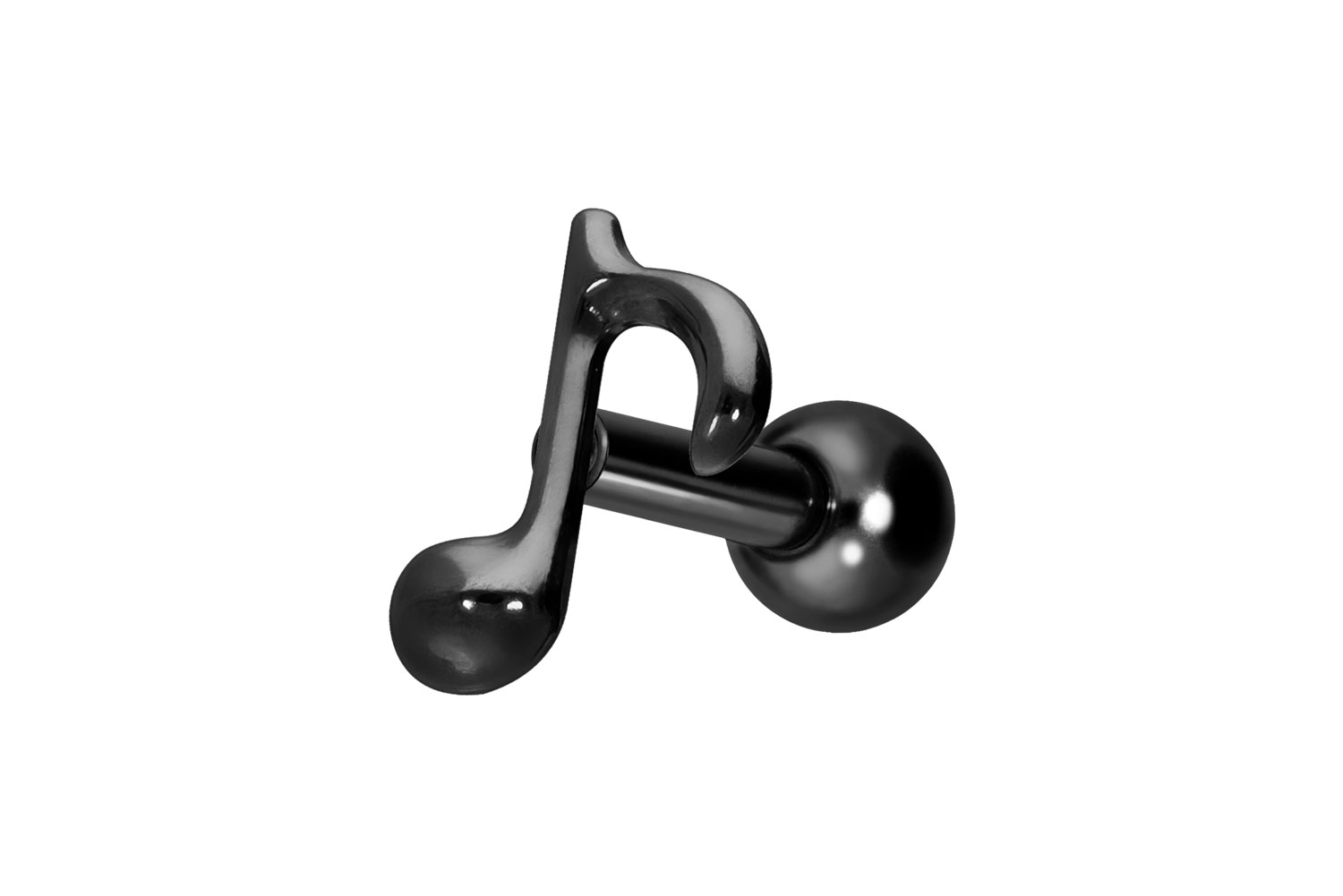 Titanium ear piercing with internal thread EIGHTH NOTE