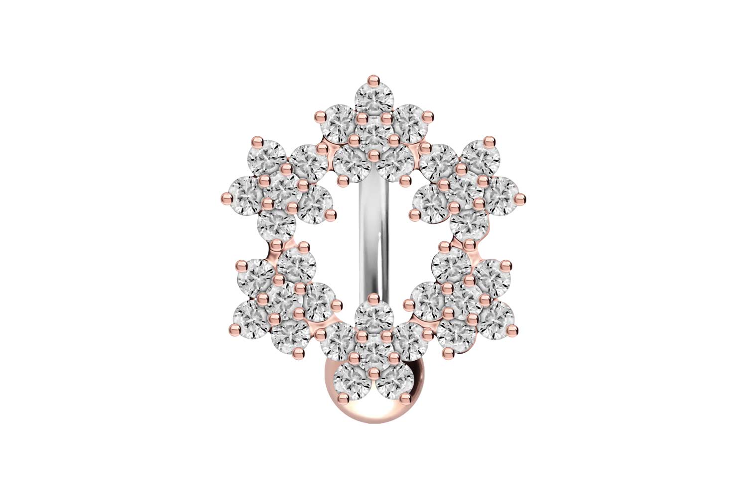 Titanium bananabell with 925 silver design FLORAL WREATH