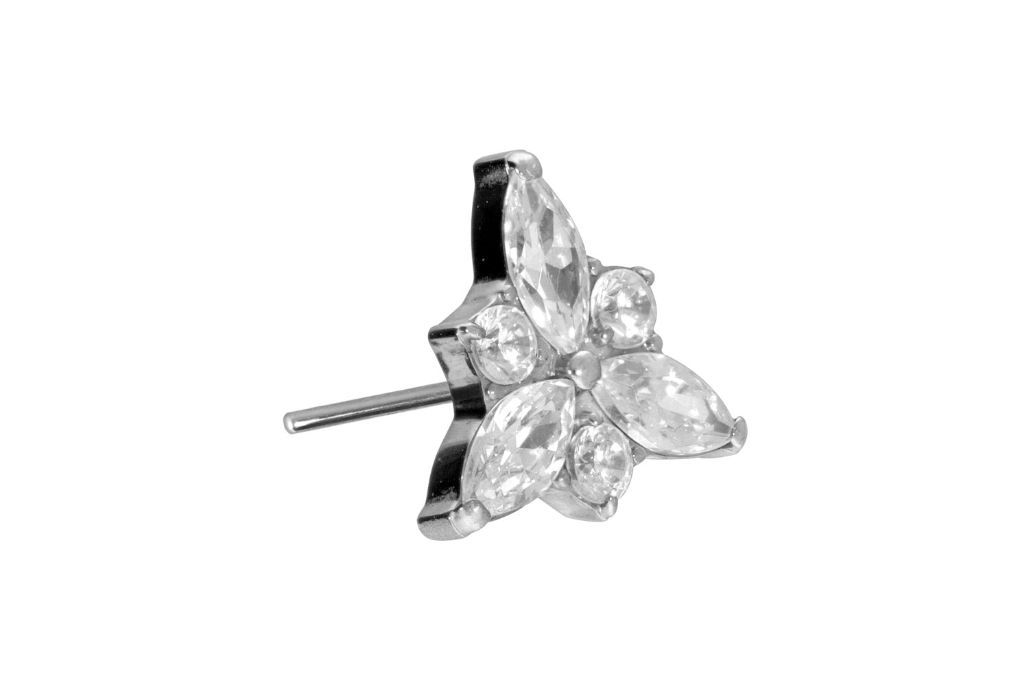 Titanium attachment with push pin CRYSTAL BLOSSOM