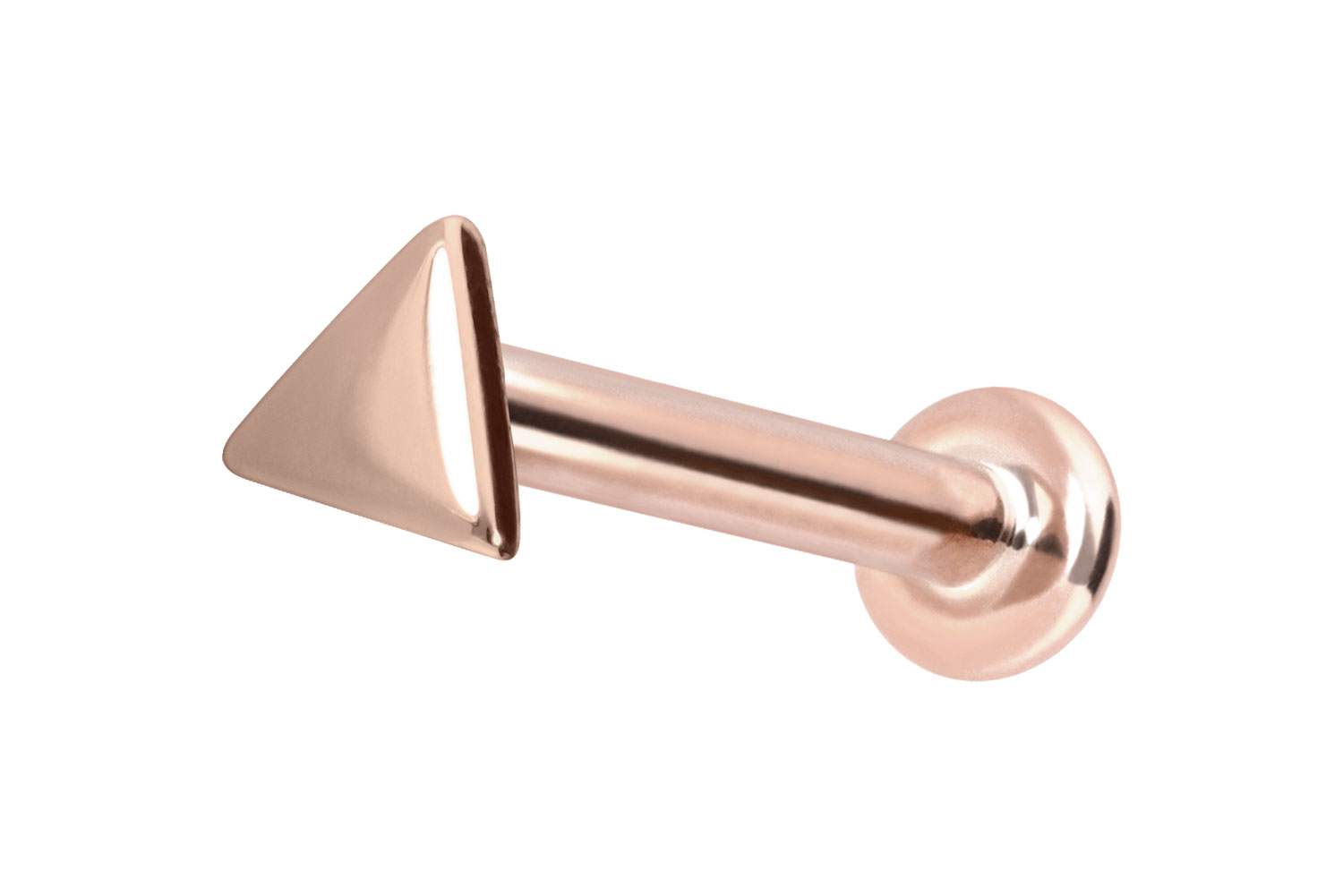 14 Karat Gold Labret mit Innengewinde DREIECK 14 Karat Gold Labret mit Innengewinde DREIECK
