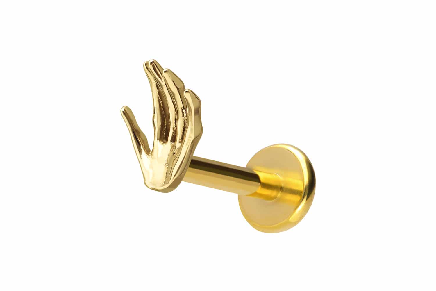 Titanium labret with push fit SKELETON HAND
