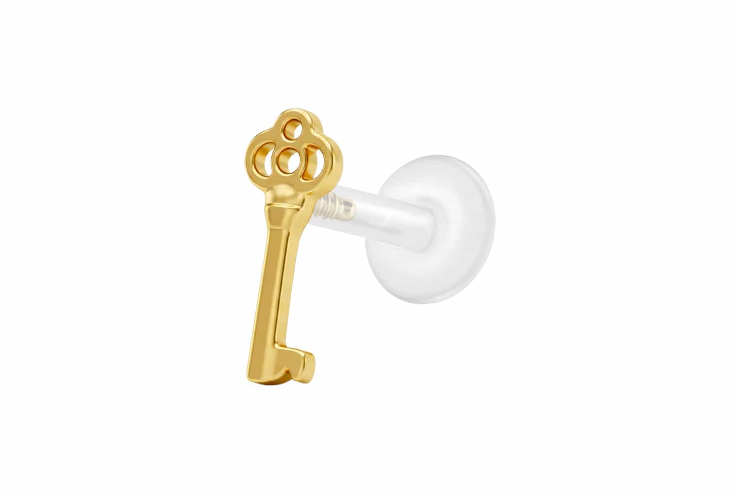 PTFE Labret mit Innengewinde + Titan-Aufsatz SCHLÜSSEL