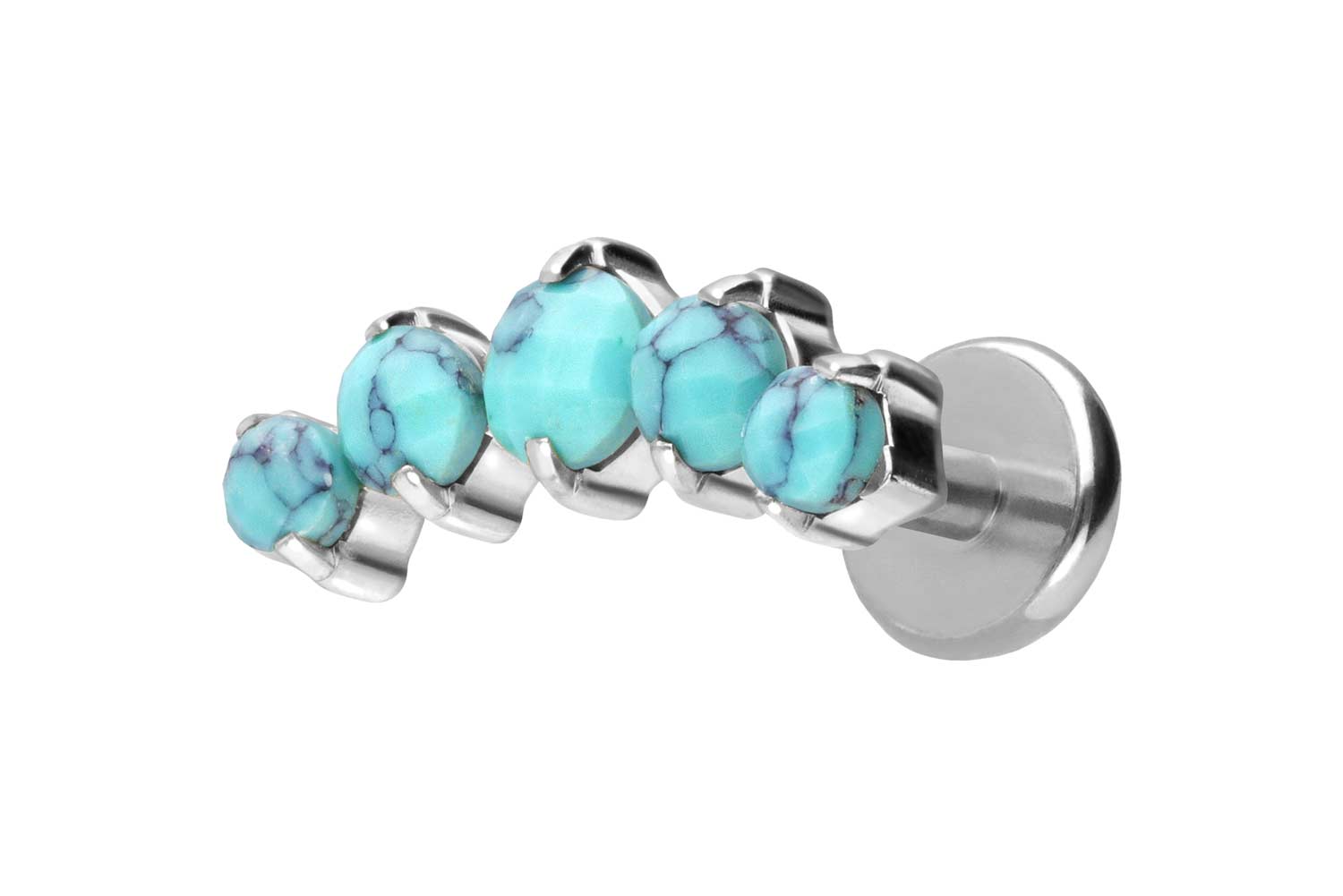Titanium labret with push fit 5 SYNTHETIC TURQUOISE