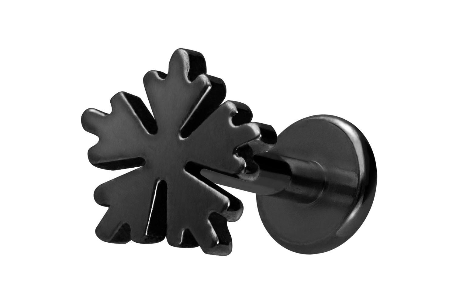 Titanium labret with internal thread SNOWFLAKE